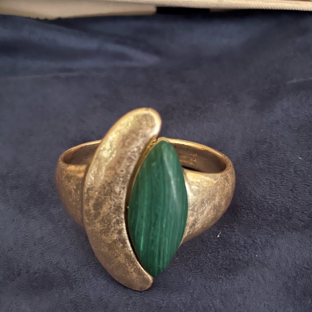 Robert Lee Morris Boho Malachite Cuff Bracelet